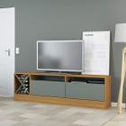 Rack para Sala com 2 Portas 200 x 46 Cm TV 65 Pol MDP Carvalho 0671