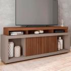 Rack para TV 75 Polegadas 2 Portas com Ripado Aegon Fendi/Havana - Caemmun