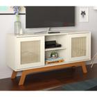 Rack para TV Amsterdam detalhe em Rattan Sintético Off White - CasaH