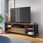 Rack Para TV ate 60 Polegadas Estilo Industrial 180cm em MDP com 1 Gaveta e Laterais Teladas P1017