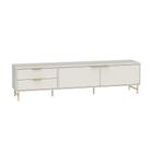Rack para TV até 75 Polegadas Yves 1 PT 2 GV Off White e Dourado 220 cm