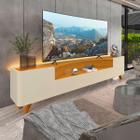 Rack para TV Até 85 Polegadas Infinity 2 Portas 100% Mdf com Led Off White/Naturale - Gelius