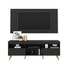 Rack Retrô com Painel para TV até 65" Multimóveis Flórida FG3133 Preto/Natural