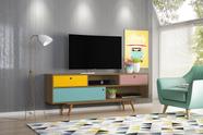 Rack Retro Tv 55 Polegadas Color Mel Freijo Ac/rose Ac/turquesa Ac/amarelo Ac