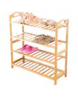 Rack Sapateira Vertical Bambu Porta Sapatos 4 Prateleiras