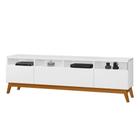 Rack Supremo 3 Portas 4 Nichos 1,80 Pés Madeira Pinus Branco