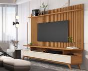 Rack Vivare 1.8 Wood Com Painel Classic Ripado Para TV Até 72 Polegadas Nature/Off White - Giga Móveis