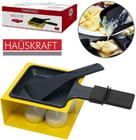 Raclete de Metal Amarelo Com Panela e Fogareiro + Suporte e Espátula 100ml Hauskraft CJFN-020 - Haüskraft