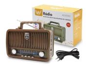 Rádio Am Fm Bluetooth Usb Retro Vintage Ad8282