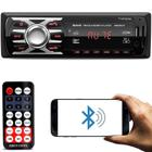 Rádio Automotivo Som Bluetooth MP3 Player 1 Din LED USB SD FM com Controle 6660BN - First Option