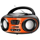 Rádio com CD, FM, Potência 8WRMS, Bluetooth, Entradas USB e Auxiliar Mondial Up BX-18 Preto/Laranja