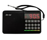 Rádio Fm Digital Pen Drive E Bluetooth Recarregável Jd-30