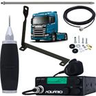 Rádio Móvel Px 40 Canais Antena Inox 2,70 Metros Alongador 60cm Suporte Traseiro Motorista Scania Streamline Cabo 5,5 Metros Kit Parafusos Anti-Furto - AQUARIO