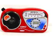 Rádio Portatil AM FM Le-603 LELONG de Bolso com Relógio LCD e Receptor de TV Rádio