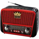 Radio Portatil AM/FM/SW Megastar RX455BTR 500 Watts P.M.P.O com Bluetooth Bivolt - Preto/Vermelho - Mega Star