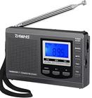 Rádio portátil c/ sintonizador digital p/ ondas curtas + relógio c/ temporizador e bateria