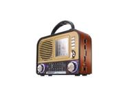 Rádio Portátil Recarregável AM/FM/SW/MP3/Bluetooth Com Relógio e Alarme