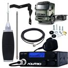 Rádio Px 40 Canais Antena Maria Mole Inox 2,70m Alongador 60cm Cabo 5,5m Suporte Volvo Vm Lado Motorista Parafusos - AQUARIO