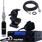 Rádio Px 40 Canais Homologado Rp-40 Antena Móvel Px 1,23 metros B-2080 Suporte Bi-Articulado Porta Malas Cabo Coaxial 5,5 Metros M-802K - AQUARIO