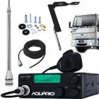 Radio Px 40 Canais RP-40 Antena Inox 2,70 metros Alongador 60cm Cabo 5,5 metros Suporte Dianteiro Ford Cargo