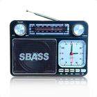 Rádio Relógio Portátil AM FM Bluetooth Recarregável