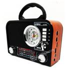 Rádio Retrô Com Relógio função bluetoothe 4 Bandas AM/FM/SW Recarregável USB e SD LE643