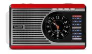 Rádio Retrô Telespark Clock Vermelho 3W