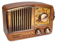 Rádio Retro Vintage Antigo Am Fm Sd Usb Mp3 Bivolt Bluetooth