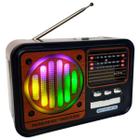 Rádio Retro Vintage Bluetooth Antigo Am Fm Sd Mp3 Led Mini