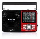 Rádio Retro Vintage Bluetooth Portátil Amfm Mp3Usb Vermelho