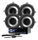 Rádio Roadstar RS2714BR BT/2 USB/SD/FM/Auxiliar + 4 Alto Falantes 5 Bomber 200w + Antena Rádio