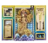 Rainbow Vision Rainbow High Rainbow Divas- Meline Luxe (Amarelo Ouro) Posable Fashion Doll com 2 roupas de grife para mix & match + Vanity Playset, Grande Presente de Brinquedo para Crianças de 6 a 12 Anos De Idade & Colecionadores