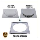 Ralo Click 15x15 Cm Inteligente Cores Inox + Porta Grelha - Confiança Metais