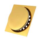 Ralo click inteligente 10x10 cm quadrado inox dourado