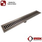 Ralo Inox Pro com Saída em Baixo - Inox 304 (Quadr.1/2) - 100x15x05 cm