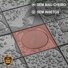 Ralo Inteligente Click 10x10 cm para Banheiro em Aço Inox Rose Quadrado Cód. 7454