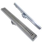 Ralo Linear Aberto 5cm x 50cm Inox com Tela e Cocho Cinza - Ficone & Reis