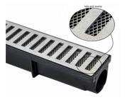 Ralo Linear Grelha em Aluminio 6x50 com caixa coletora + Tela Anti inseto Sifonado escoamento de agua quintal piscina