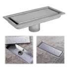 Ralo Linear Oculto 20Cm Inox Banheiro Anti Inseto Seguro - Tatudeboa