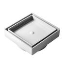 Ralo Oculto Invisível Quadrado 10X10 Cm Cinza Platina Seca Piso E Porcelanato - RAVENA DECOR