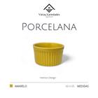 Ramekin 150 Ml Canelado Amarelo Em Porcelana Primeira Linha Kit Com 24 - AVB DECORAÇÕES