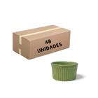 Ramekin 150 Ml Canelado Verde Em Porcelana Primeira Linha Kit Com 48 - AVB DECORAÇÕES