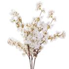 Ramos artificiais de flor de cerejeira de seda branca/rosa (3 hastes)