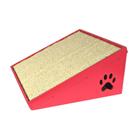 Rampa Arranhador Para Gatos Brinquedo Feito De Madeira MDF E Sisal 12cm De Altura Cor De Rosa