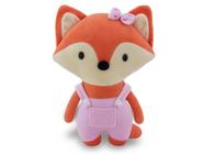 Raposa de Pelúcia Rosa 30cm Bichinhos floresta Bosque Menina