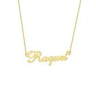 Raquel colar de nome folheado a ouro 18k