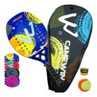 Raquete Beach Tennis 100% Fibra Carbono 3K ul Amarelo - Camewin