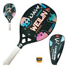 Raquete Beach Tennis Camewin Fibra Carbono 18K Weiling Preto