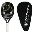 Raquete De Beach Tennis Infinity R-Sport Profissional 100% Carbono 3K C/ Capa Black EVA Áspera Tênis