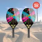 Raquete de Beach Tennis Profissional Fibra De Carbono 3k Hobbie Fitness Praia Esporte